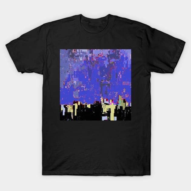 City of Duplicity, jagged conflict in black and blue T-Shirt by djrunnels